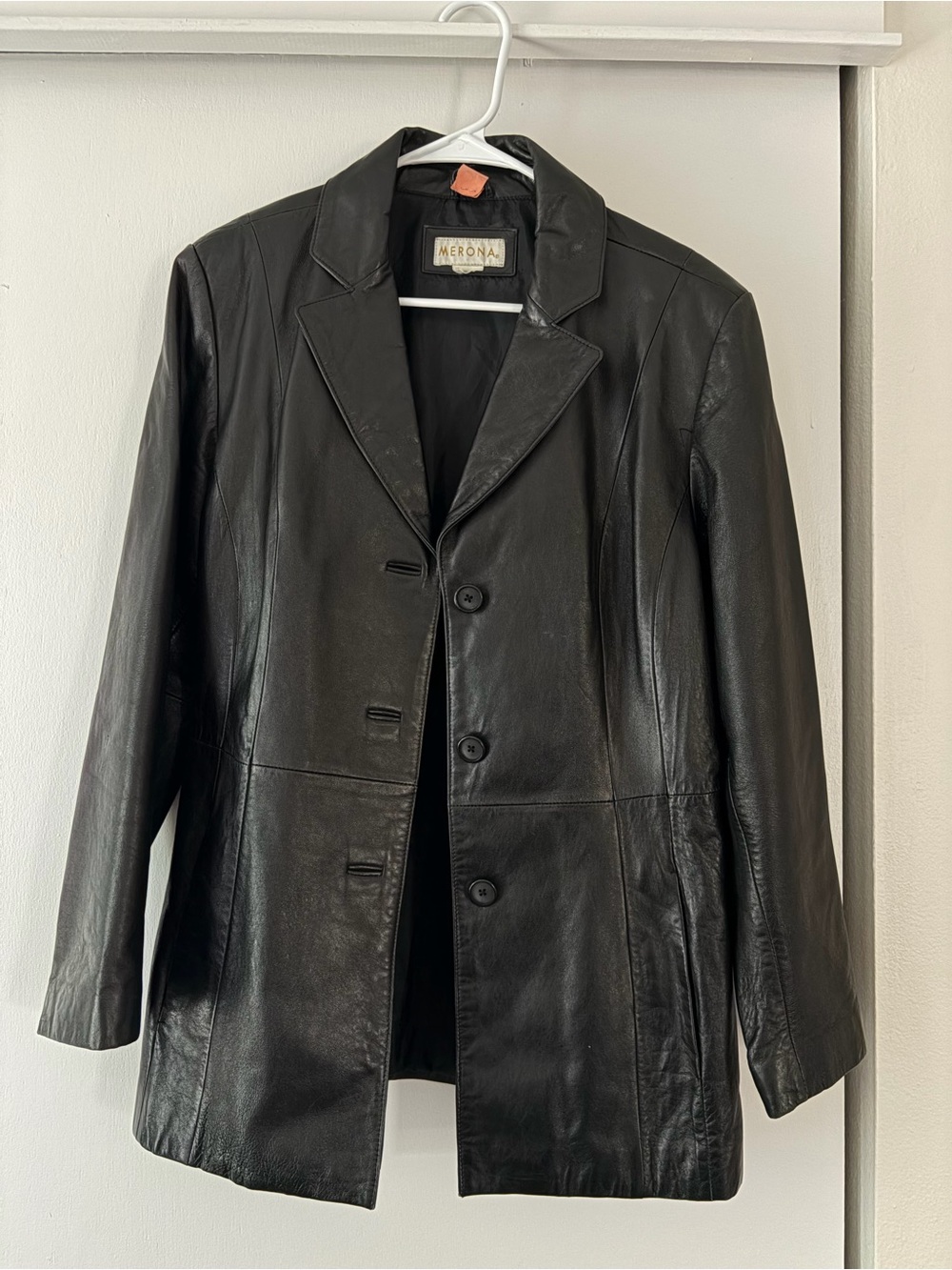 Merona Black Leather Tailored Blazer